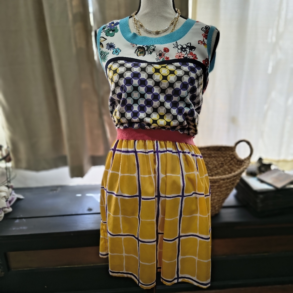Love Moschino Yellow Top with White and Purple Stripes